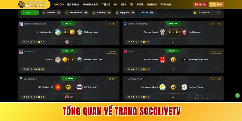 Tổng quan về trang SOCOLIVETV